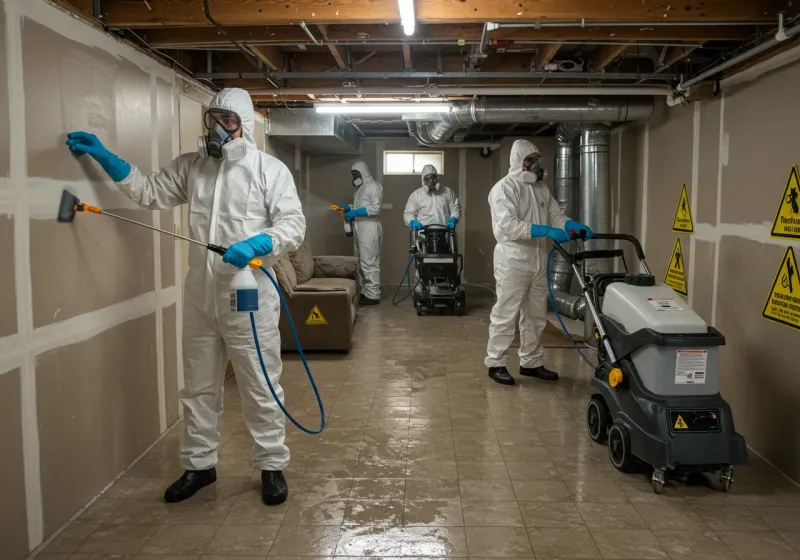 Basement Moisture Removal and Structural Drying process in Coto De Caza, CA